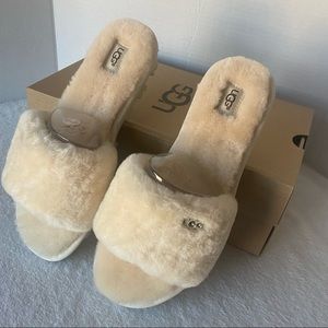 Ugg Womens Cozette Slide Slipper Natural Off White Size US9 Cozy 100% Wool NEW